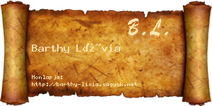 Barthy Lívia névjegykártya